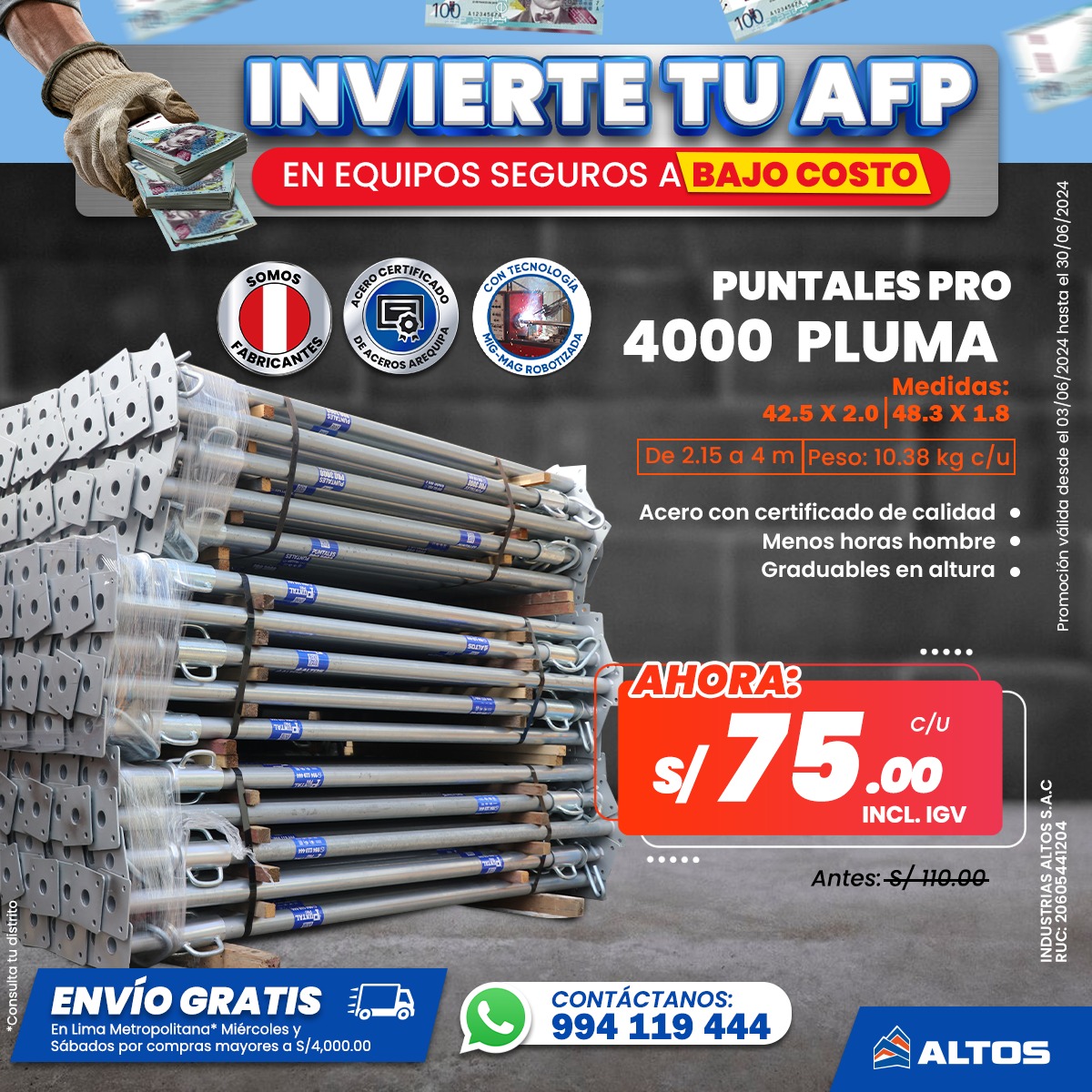 PUNTALES PRO 4000 PLUMA